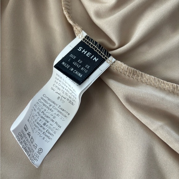 SHEIN Lace Bodice Midi Dress -Nude - Picture 8 of 8